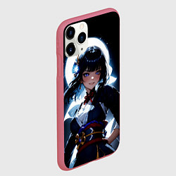 Чехол iPhone 11 Pro матовый Сёгун Райден - свет луны, цвет: 3D-малиновый — фото 2