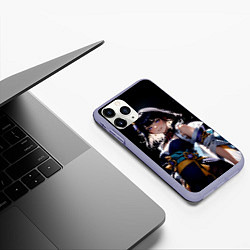 Чехол iPhone 11 Pro матовый Genshin impact - shogun raiden, цвет: 3D-светло-сиреневый — фото 2