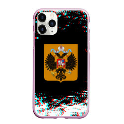 Чехол iPhone 11 Pro матовый Российская империя герб глитч