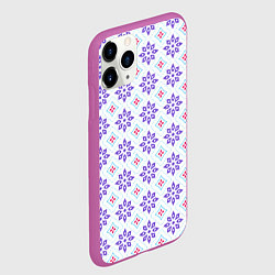 Чехол iPhone 11 Pro матовый Красивый цветочный узор, цвет: 3D-фиолетовый — фото 2