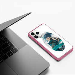 Чехол iPhone 11 Pro матовый Wuthering Waves, цвет: 3D-малиновый — фото 2