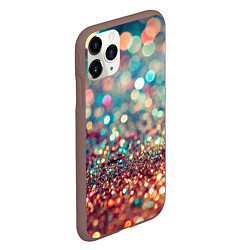 Чехол iPhone 11 Pro матовый Блестяшки боке, цвет: 3D-коричневый — фото 2