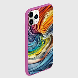 Чехол iPhone 11 Pro матовый Красочная джинсовая воронка, цвет: 3D-фиолетовый — фото 2