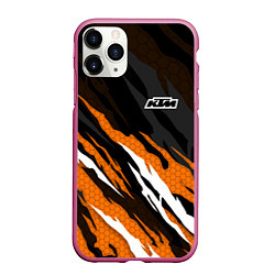 Чехол iPhone 11 Pro матовый KTM - Рваный гексагон