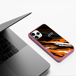 Чехол iPhone 11 Pro матовый KTM - Рваный гексагон, цвет: 3D-малиновый — фото 2