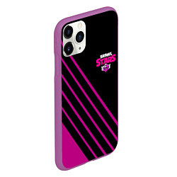 Чехол iPhone 11 Pro матовый Brawl stars neon line, цвет: 3D-фиолетовый — фото 2