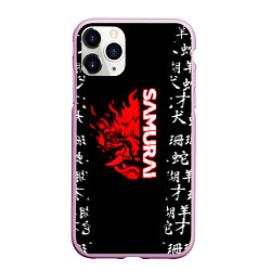 Чехол iPhone 11 Pro матовый Samurai japan steel, цвет: 3D-розовый