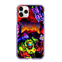 Чехол iPhone 11 Pro матовый Doom game demons