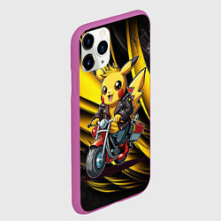 Чехол iPhone 11 Pro матовый Пикачу на красном мотоцикле, цвет: 3D-фиолетовый — фото 2