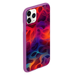 Чехол iPhone 11 Pro матовый Паттерн неоновой волны, цвет: 3D-фиолетовый — фото 2