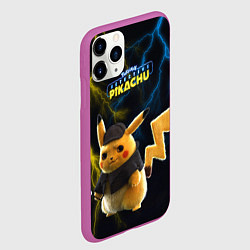 Чехол iPhone 11 Pro матовый Покемон: детектив Пикачу, цвет: 3D-фиолетовый — фото 2