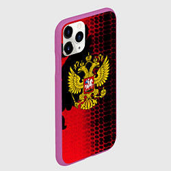 Чехол iPhone 11 Pro матовый Россия герб патриотический стиль, цвет: 3D-фиолетовый — фото 2