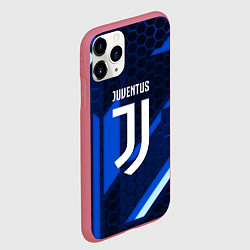 Чехол iPhone 11 Pro матовый Juventus sport geometry steel, цвет: 3D-малиновый — фото 2