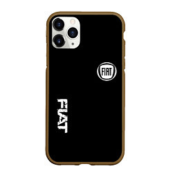 Чехол iPhone 11 Pro матовый FIAT logo white auto