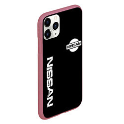 Чехол iPhone 11 Pro матовый Nissan logo white auto, цвет: 3D-малиновый — фото 2