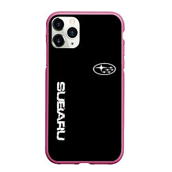 Чехол iPhone 11 Pro матовый Subaru logo white