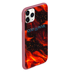 Чехол iPhone 11 Pro матовый God of war fire steel, цвет: 3D-малиновый — фото 2