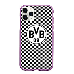 Чехол iPhone 11 Pro матовый Borussia клетка текстура, цвет: 3D-фиолетовый