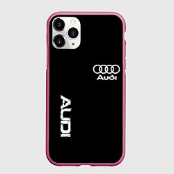 Чехол iPhone 11 Pro матовый AUDI sport white, цвет: 3D-малиновый