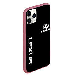 Чехол iPhone 11 Pro матовый Lexus white logo auto, цвет: 3D-малиновый — фото 2