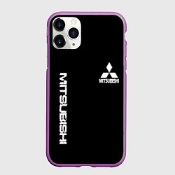 Чехол iPhone 11 Pro матовый Mitsubishi logo white auto, цвет: 3D-фиолетовый