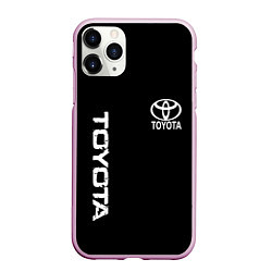 Чехол iPhone 11 Pro матовый Toyota logo white steel, цвет: 3D-розовый