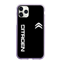 Чехол iPhone 11 Pro матовый Citroen logo white, цвет: 3D-светло-сиреневый