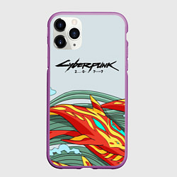 Чехол iPhone 11 Pro матовый Cyberpunk steel csgo, цвет: 3D-фиолетовый