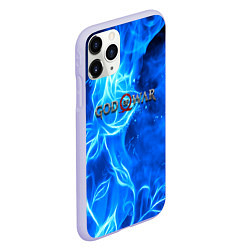 Чехол iPhone 11 Pro матовый God of war neon flower, цвет: 3D-светло-сиреневый — фото 2