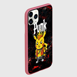 Чехол iPhone 11 Pro матовый Пикачу трушный панк, цвет: 3D-малиновый — фото 2