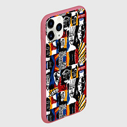Чехол iPhone 11 Pro матовый Лица и узоры, цвет: 3D-малиновый — фото 2