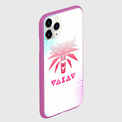 Чехол iPhone 11 Pro матовый Ведьмак лого пинк, цвет: 3D-фиолетовый — фото 2