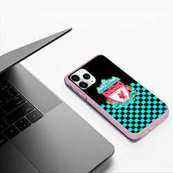 Чехол iPhone 11 Pro матовый Liverpool fc sport клетка, цвет: 3D-розовый — фото 2