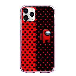 Чехол iPhone 11 Pro матовый Among us geometry dot, цвет: 3D-розовый