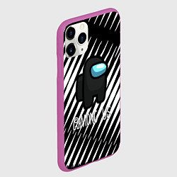 Чехол iPhone 11 Pro матовый Among us текстура, цвет: 3D-фиолетовый — фото 2