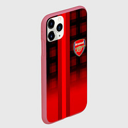 Чехол iPhone 11 Pro матовый Arsenal fc sport geometry steel, цвет: 3D-малиновый — фото 2