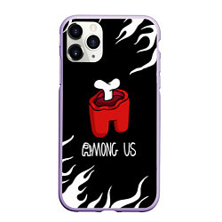 Чехол iPhone 11 Pro матовый Among us fire game