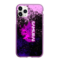 Чехол iPhone 11 Pro матовый Samurai neon logo краски