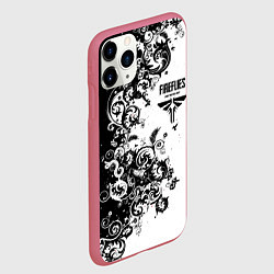Чехол iPhone 11 Pro матовый Одни из нас узор блэк, цвет: 3D-малиновый — фото 2