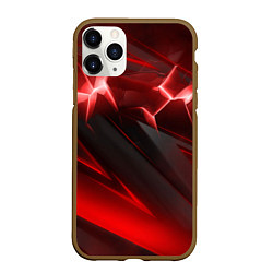 Чехол iPhone 11 Pro матовый Яркая красная объемная абстракция, цвет: 3D-коричневый