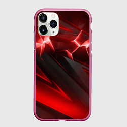 Чехол iPhone 11 Pro матовый Яркая красная объемная абстракция, цвет: 3D-малиновый