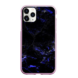 Чехол iPhone 11 Pro матовый Потертая синяя текстура, цвет: 3D-розовый