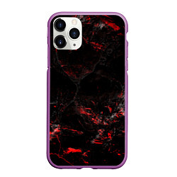 Чехол iPhone 11 Pro матовый Потертая красная текстура, цвет: 3D-фиолетовый