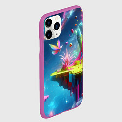 Чехол iPhone 11 Pro матовый Космическая фантазия - нейросеть, цвет: 3D-фиолетовый — фото 2