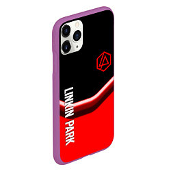 Чехол iPhone 11 Pro матовый Linkin park geometry line steel, цвет: 3D-фиолетовый — фото 2