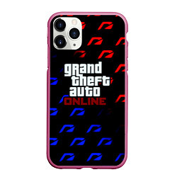 Чехол iPhone 11 Pro матовый NFS x GTA pattern, цвет: 3D-малиновый