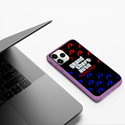 Чехол iPhone 11 Pro матовый NFS x GTA pattern, цвет: 3D-фиолетовый — фото 2