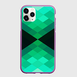 Чехол iPhone 11 Pro матовый Изумрудная мозаика, цвет: 3D-фиолетовый