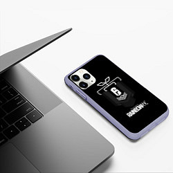 Чехол iPhone 11 Pro матовый Радуга лого гейм, цвет: 3D-светло-сиреневый — фото 2