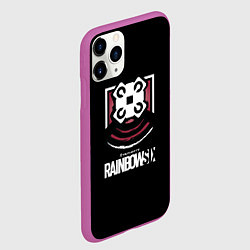 Чехол iPhone 11 Pro матовый Радуга лого ачивки, цвет: 3D-фиолетовый — фото 2